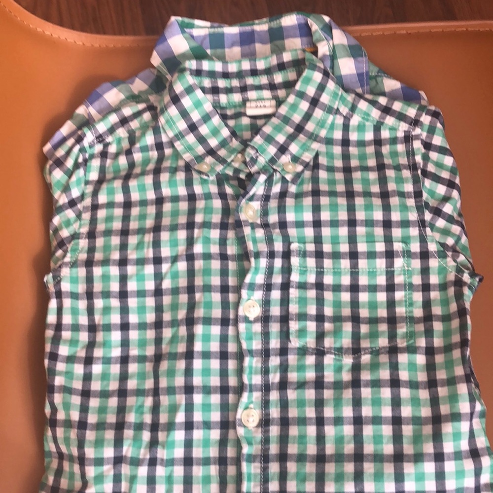 2 Plaid Boy Button Down Shirts - 18 - 24 Months
